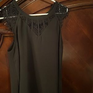 Black lace embellished blouse